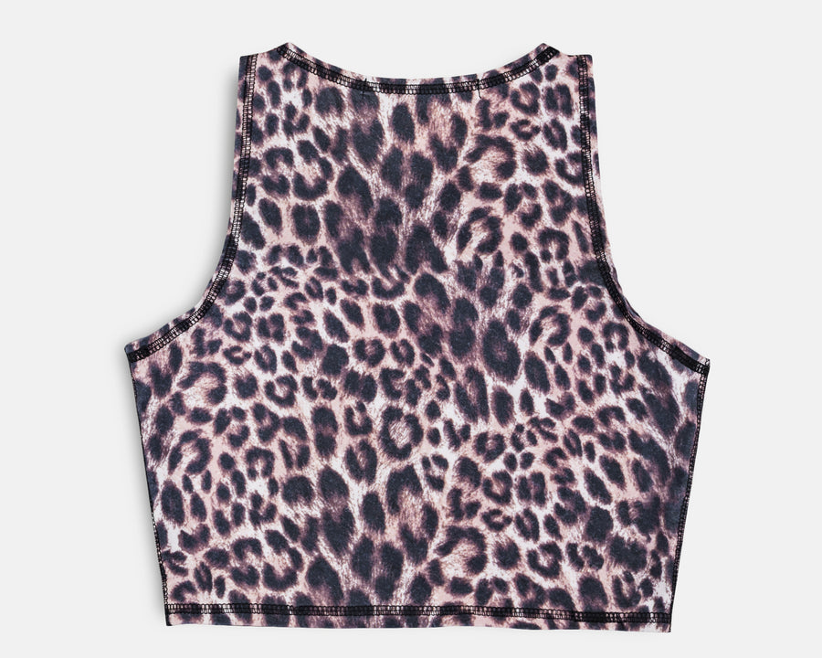 Fallon Yoga Top in Leopard Print