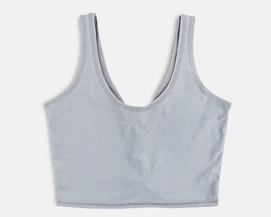 Rogue Crop Top in Shiny Sterling Grey